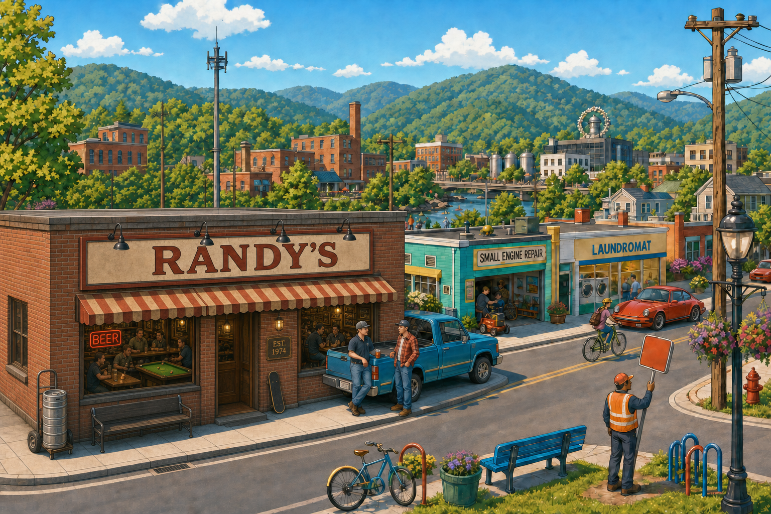 Randy's Tavern on a bright afternoon in Bellwether, North Carolina